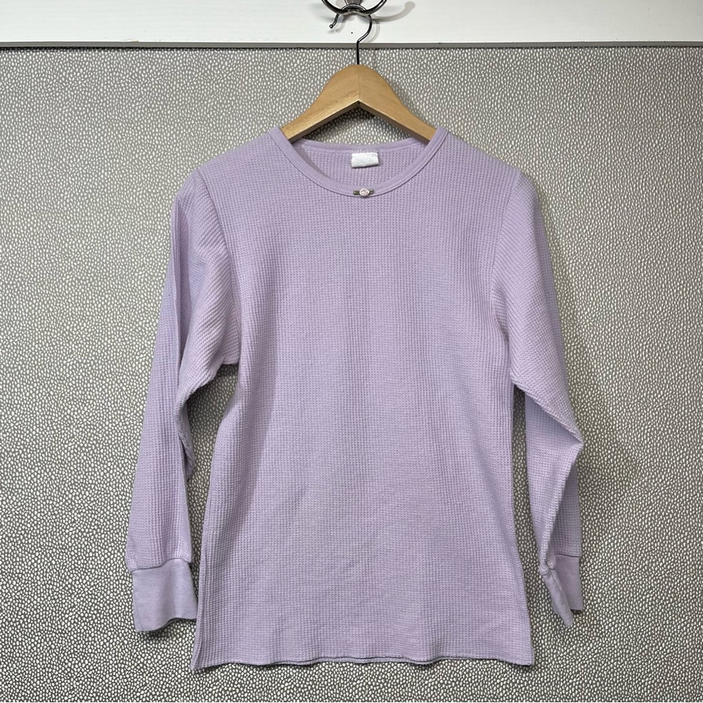 🆑 L Vintage Laura Ashley Thermal Lavender Long Sleeve Top